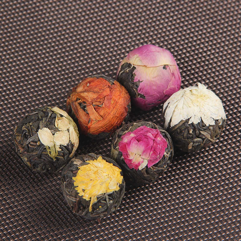 Yunnan Raw Pu-erh Flower Tea Dragon Balls Gift Box Six Floral Flavors 144g - Image 3