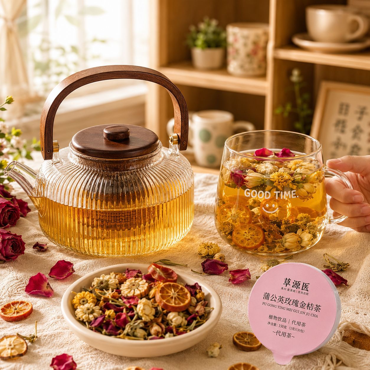 Jasmine Rose Kumquat Herbal Tea 360g Blend with Kudzu Honeysuckle Chrysanthemum for Daily Wellness Brewing - Image 5