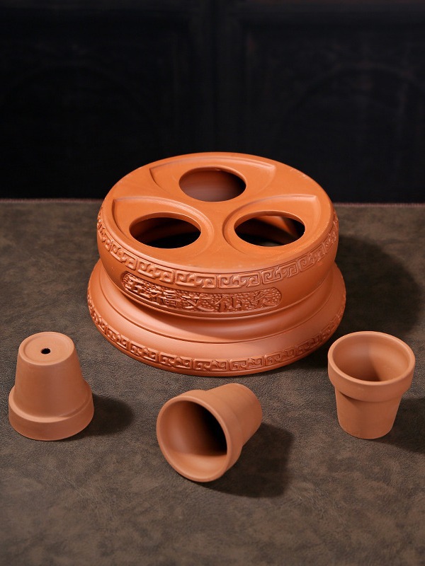 Purple Clay Navel Moxibustion Jar Wufu Ceramic Hanging Moxa Box Meridian Wellness Portable Moxibustion Tool - Image 3