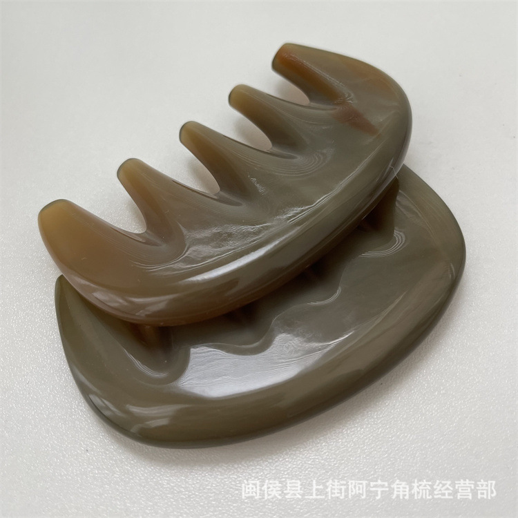 Horn Comb Five Teeth Meridian Massage Comb Wuzhi Shu Head Scalp Care Beauty Salon Tool - Image 2