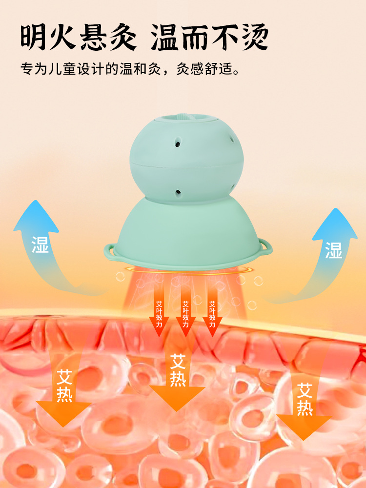 Kids Moxa Box Portable Child-Safe Moxibustion Tool with Straps and 54 Moxa Sticks Smokeless Warming Device - Image 3