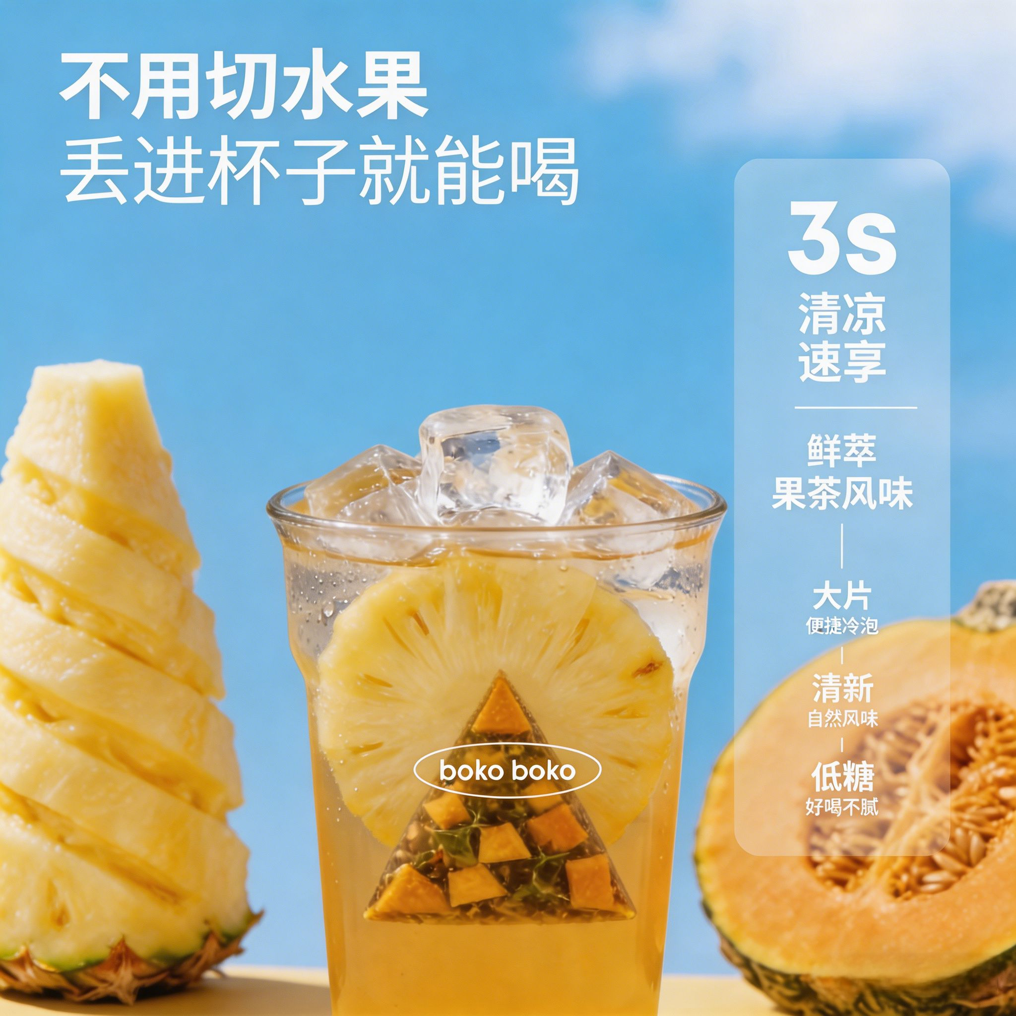 Pumpkin Pineapple Tea Wu Zhi Mao Tao Cold Brew Herbal Tea 30g x 10 Bags Sugar Free - Image 2