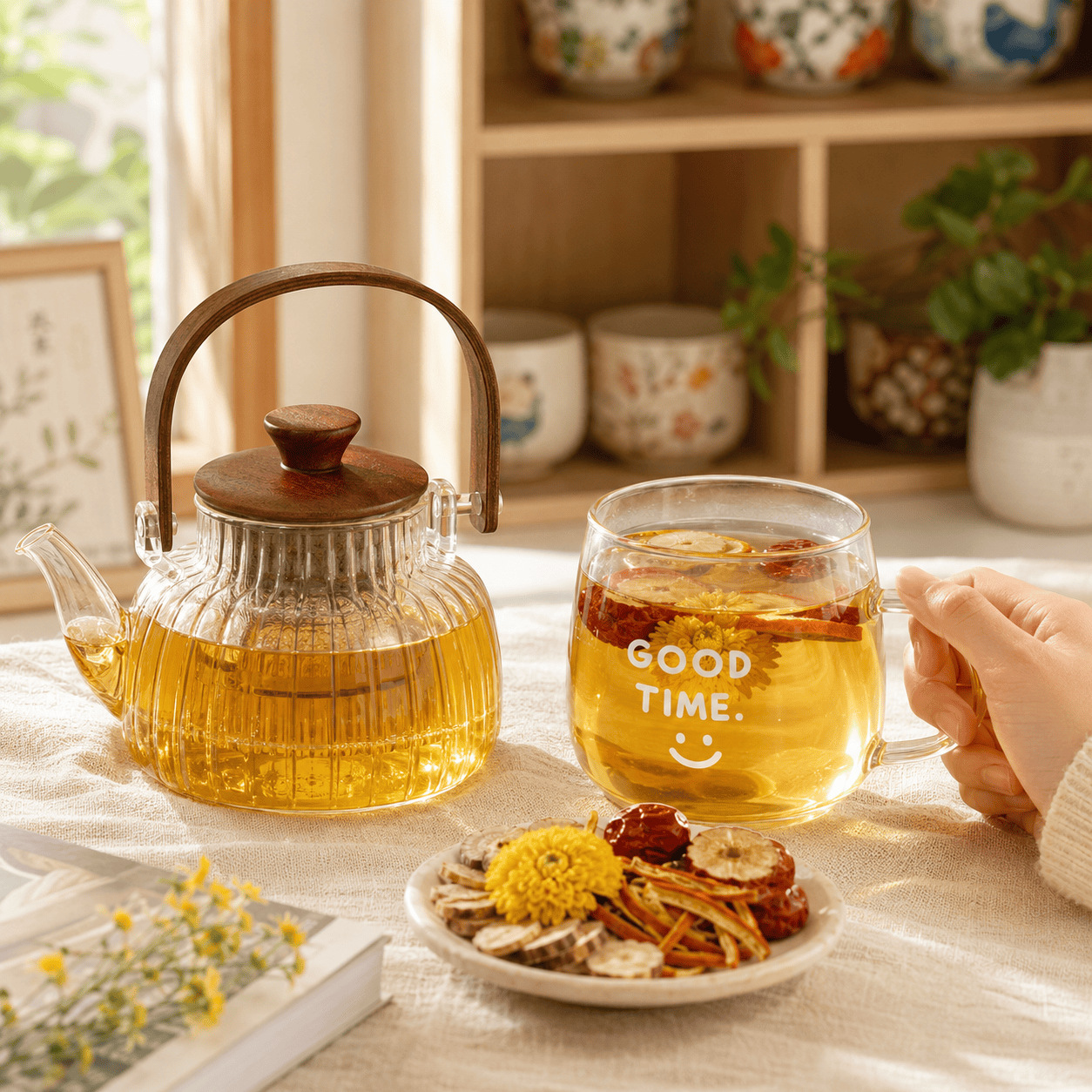 Five-Finger Fig Poria Chrysanthemum Herbal Tea Wuzhi Maotai Fu Ling Ju Hua Blend 300g 30 Mini Jars Daily Wellness Brew - Image 4