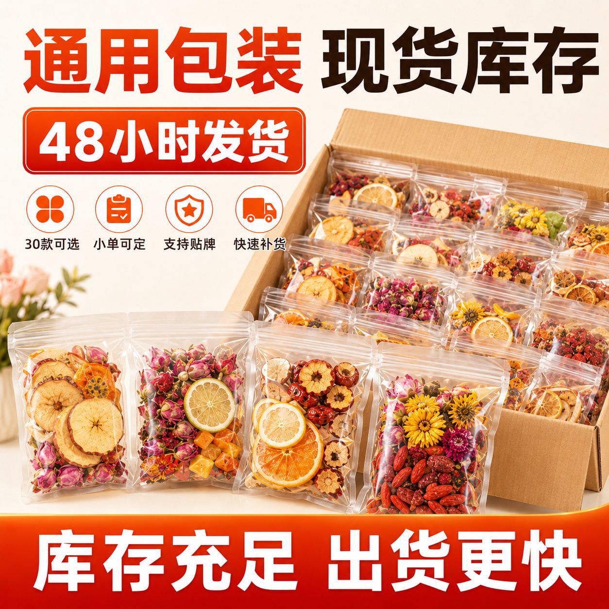 Handmade Fruit and Flower Tea Bags 30 Blends Pineapple Strawberry Coconut Tea 20g Brew in Teapot or Kettle - Image 2
