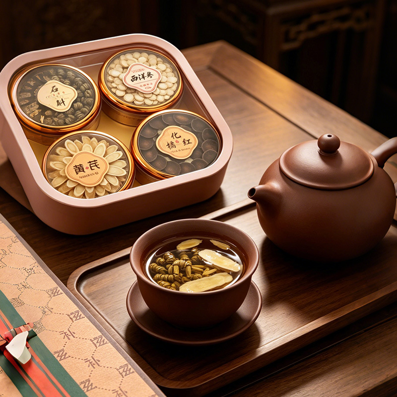 American Ginseng Gift Box Xi Yang Shen Ready-to-Eat Dried Slices 20g Four-Section Gift Packaging - Image 3