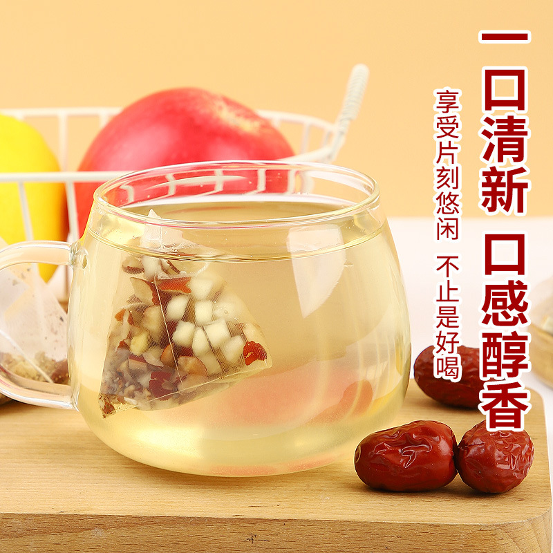 Apple Four Spirits Tea Si Shen Cha 30 Triangle Tea Bags 150g Sugar Free Herbal Fruit Tea - Image 3