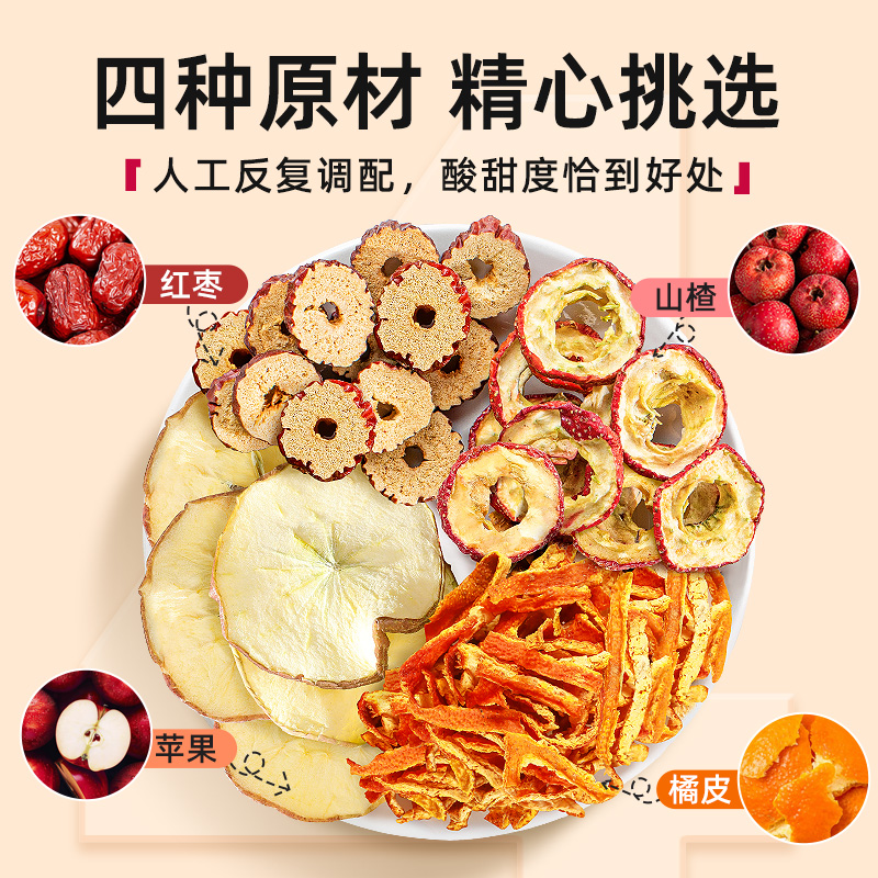 Apple Hawthorn Tea (Shan Zha) with Red Date, Chen Pi & Orange Peel — Herbal Tea Bags - Image 2