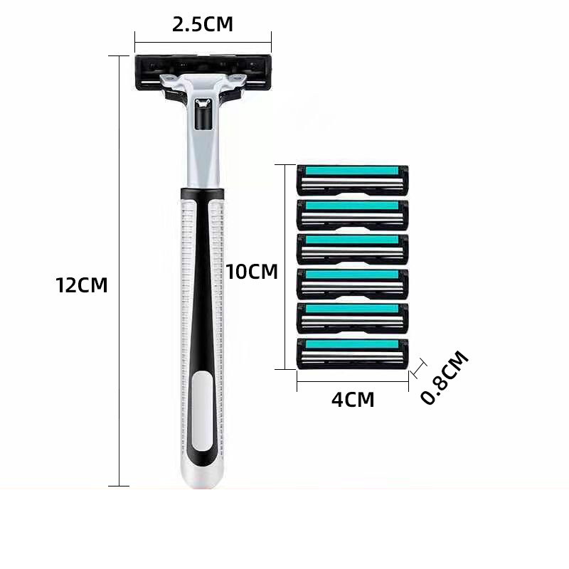 Manual Razor Set for Men Portable Twin Blade Shaving Heads with 2 Handles and 30 Replacement Blades Water Rinse - Image 4