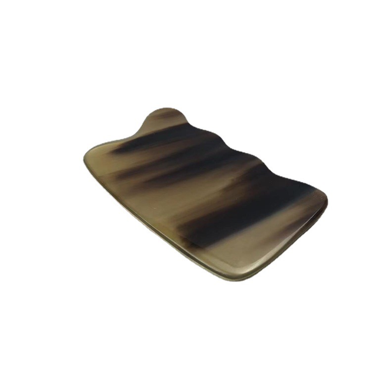 Horn Gua Sha Board Wavy Scraping Massage Tool Black Buffalo Horn 9.5cm Body Meridian Point Care - Image 5