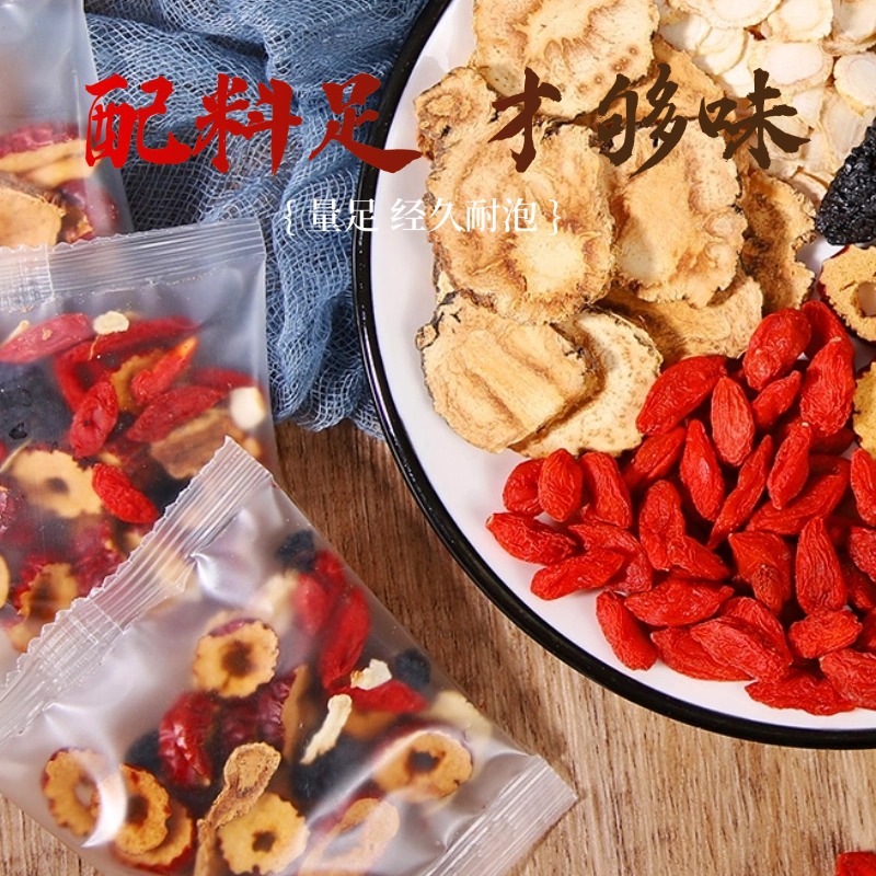 Ginseng Nine Treasure Tea Ren Shen Jiu Bao Cha Herbal Blend 22g x 8 Bags Sugar Free Hot Brew Wellness Tea - Image 2