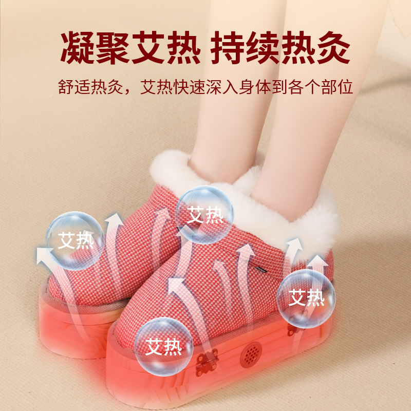 Wooden Moxa Shoe Hanging Moxibustion Heat Therapy Boot with 108 Aged Moxa Sticks for Foot Wellness - Image 4