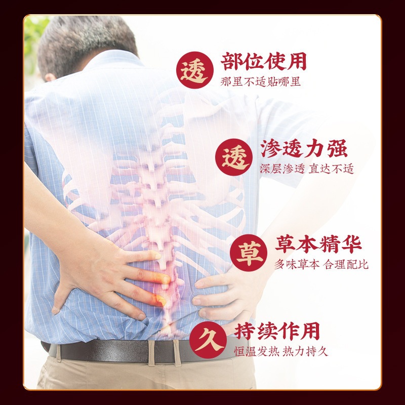 Lao Hei Gao Black Herbal Plaster Patch with Mugwort for Neck Shoulder Back and Legs Topical Wellness Care - Image 2