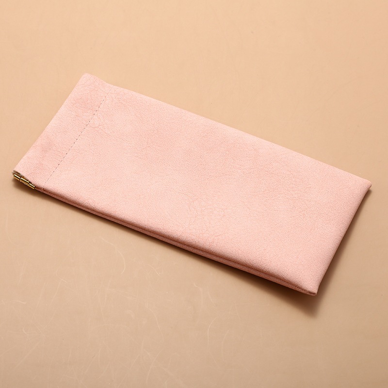 PU Leather Glasses Pouch Auto-Closing Snap Pocket Case for Sunglasses and Eyeglasses Blue 185x90mm - Image 3