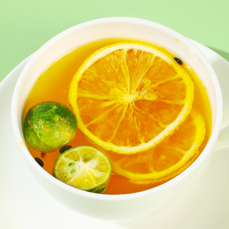 Freeze Dried Green Kumquat Lemon Passion Fruit Tea 60g Sugar Free Fruit Tea for Summer Brewing - Image 4