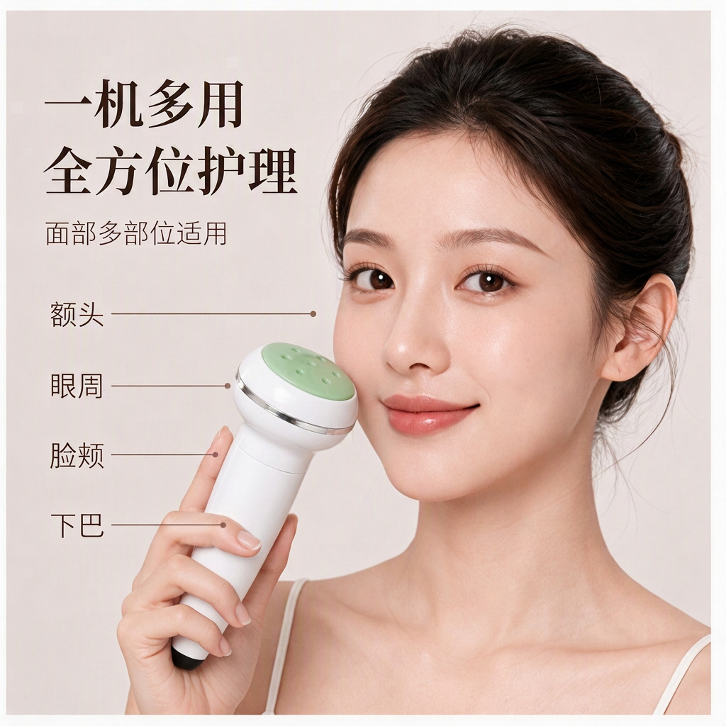 Peach Blossom Facial Moxibustion Device Jade Beauty Massage Tool for Face Lifting with 40 Moxa Cones - Image 2