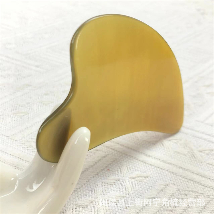 Horn Gua Sha Board Dolphin Shape Face Massage Tool Natural Buffalo Horn Scraping Plate Multiple Thickness Options - Image 2