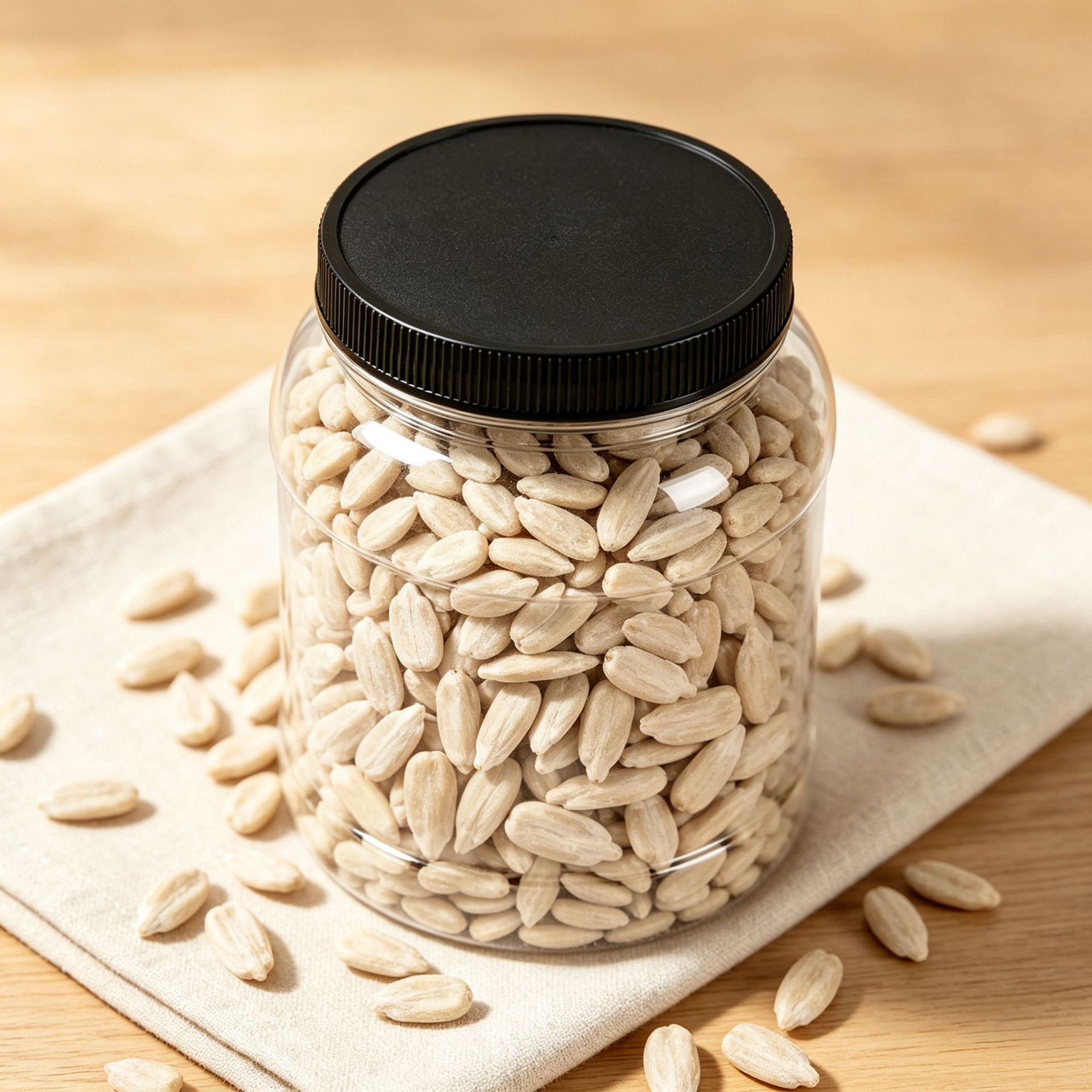 Salt and Pepper Sunflower Seed Kernels Ready to Eat Large Grain Roasted Snack 500g Can - Image 2