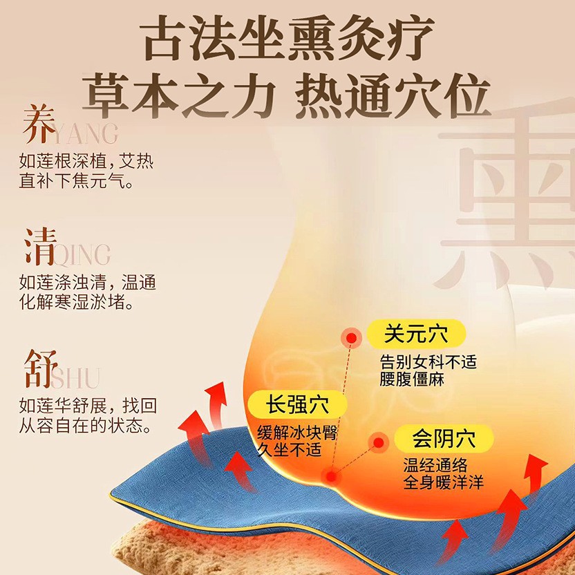 Electric Moxa Heating Seat Cushion 42cm Ai Cao Warm Therapy Pad for Office Sitting and Cold Weather Comfort - Image 2