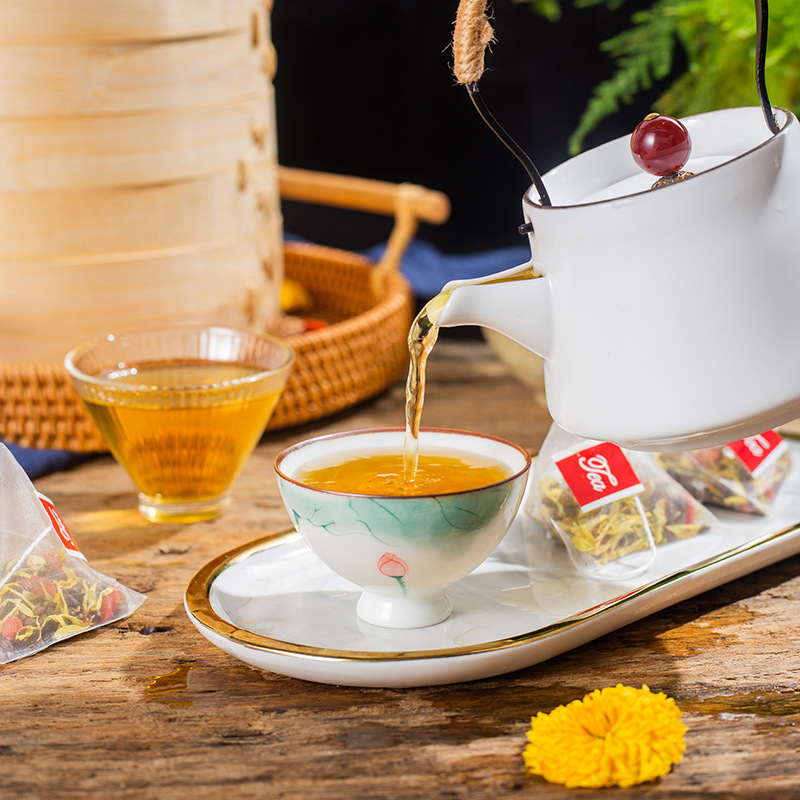 Honeysuckle Goji Chrysanthemum Tea Blend 45g Boxed Cooling Summer Herbal Tea Jin Yin Hua Gou Qi Ju Hua - Image 2