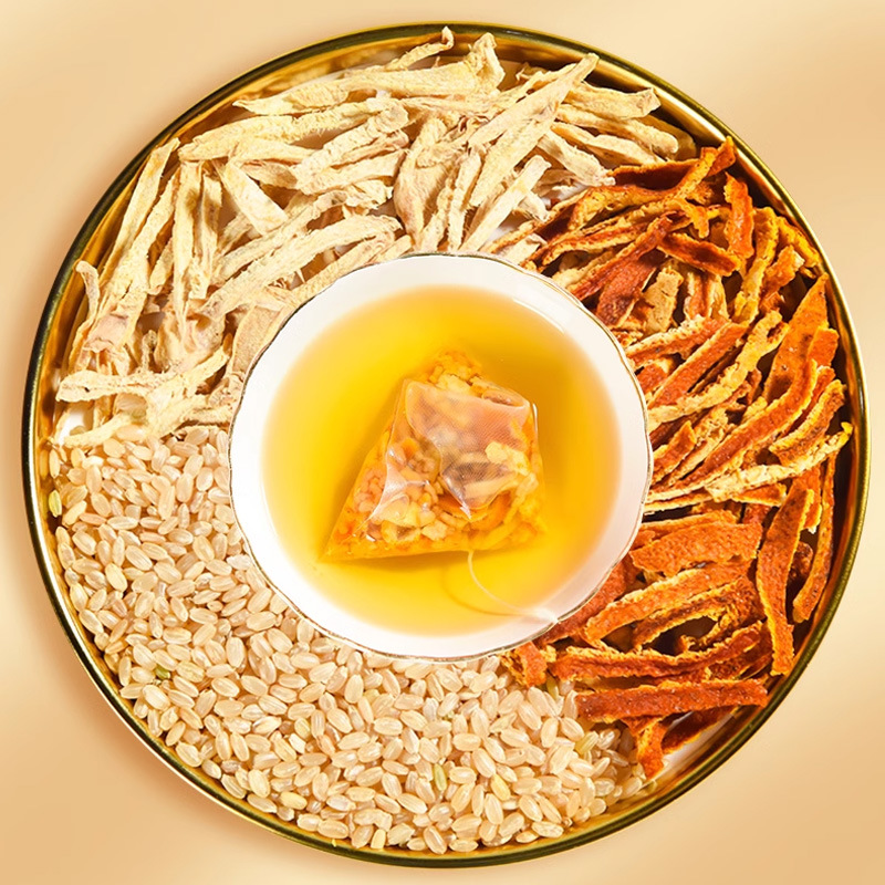 Chenpi Ginger Rice Tea 陈皮姜米茶 5g x 30 Bags Roasted Rice Herbal Tea for Daily Brewing - Image 2