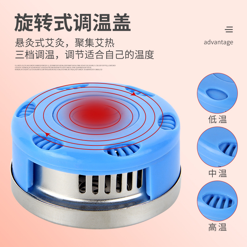 Stainless Steel Moxibustion Box Portable Warming Moxa Burner with Heat Shield Lid Single Hole 80g - Image 3