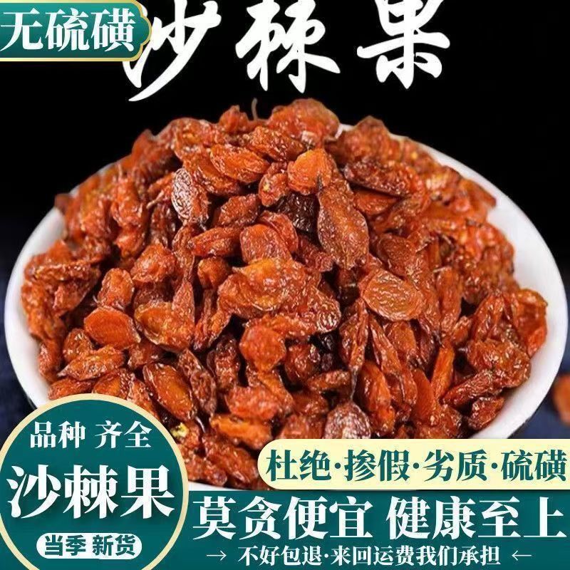 Dried Sea Buckthorn Fruit Sha Ji 500g Wild Harvested Xinjiang Berries for Tea and Herbal Use - Image 2