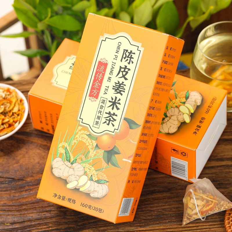 Chen Pi Ginger Rice Tea 160g Warming Herbal Tea Bags for Daily Wellness Brew - Image 3