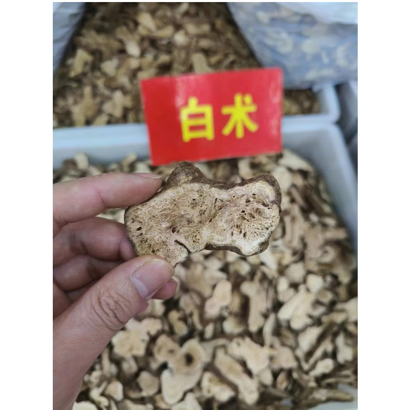 Dried White Atractylodes Slices Bai Zhu 500g Raw Herb for Cooking and Decoction - Image 2