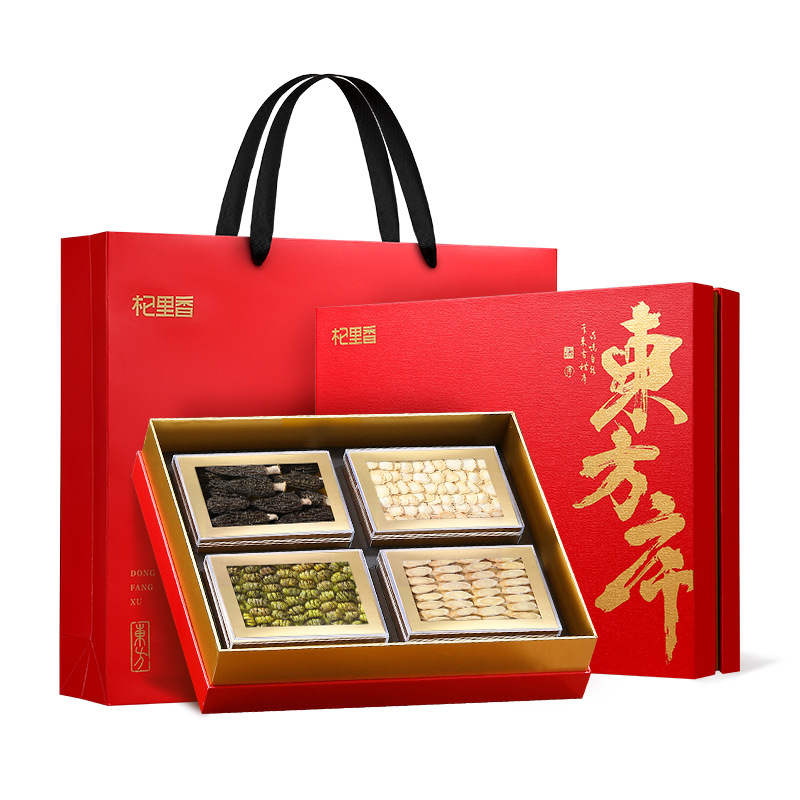 Qi Li Xiang 280g Oriental Sequence Four-Herb Gift Box American Ginseng Morel Mushroom Dendrobium New Year Gift Set - Image 5
