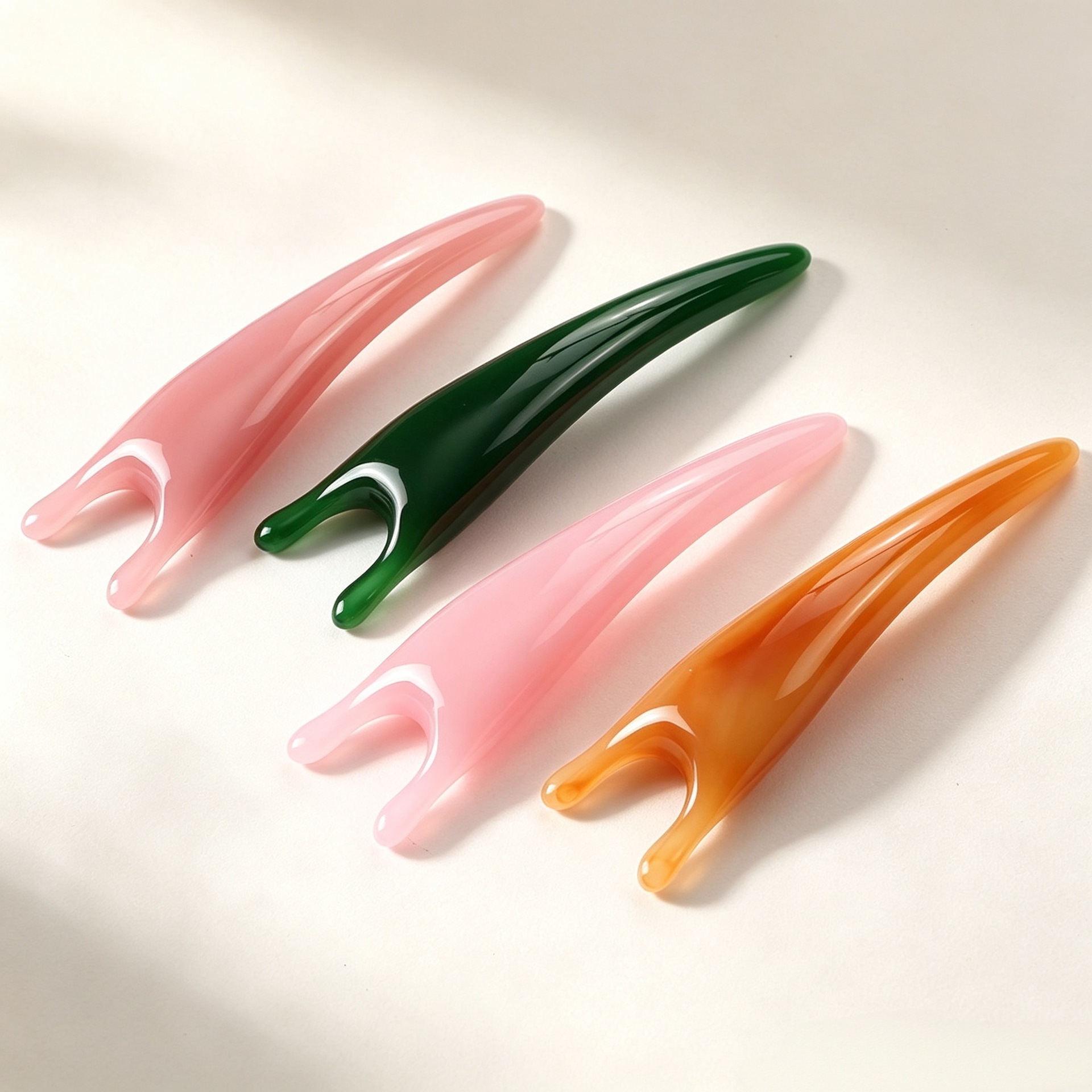 U-Shaped Resin Nose Massage Stick Portable Amber Guasha Tool for Nasal Bridge Acupressure 42g - Image 4