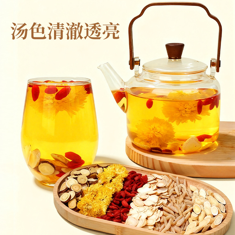 Yuanqi Ginseng Herbal Tea 8g x 10 Bags Astragalus Ophiopogon American Ginseng Goji Daily Wellness Brew - Image 3