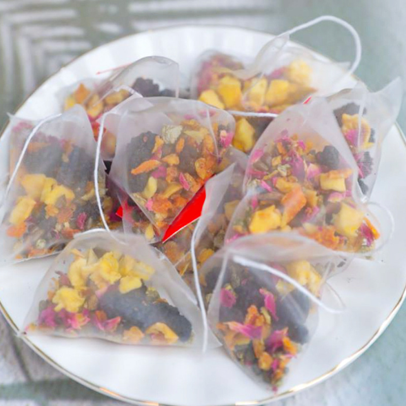 Apple Rose Lotus Leaf Tea He Ye Cha Triangle Tea Bags 20 Count Sugar Free Herbal Blend - Image 4