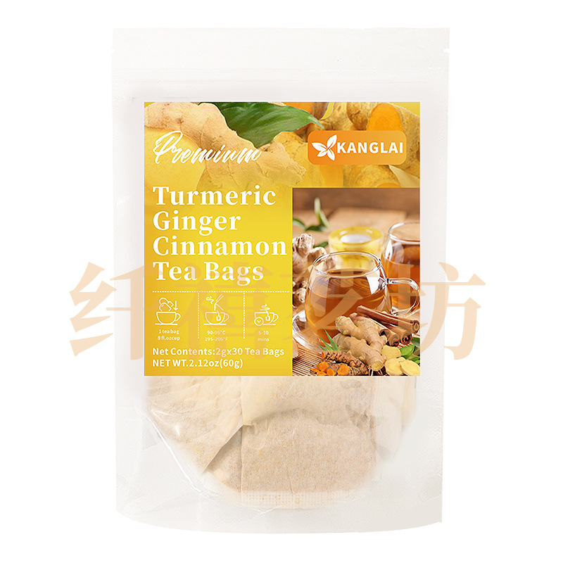 Turmeric Ginger Cinnamon Tea Bags Jiang Huang Jiang Rou Gui 60g Sugar Free Herbal Tea 120 Bags - Image 5