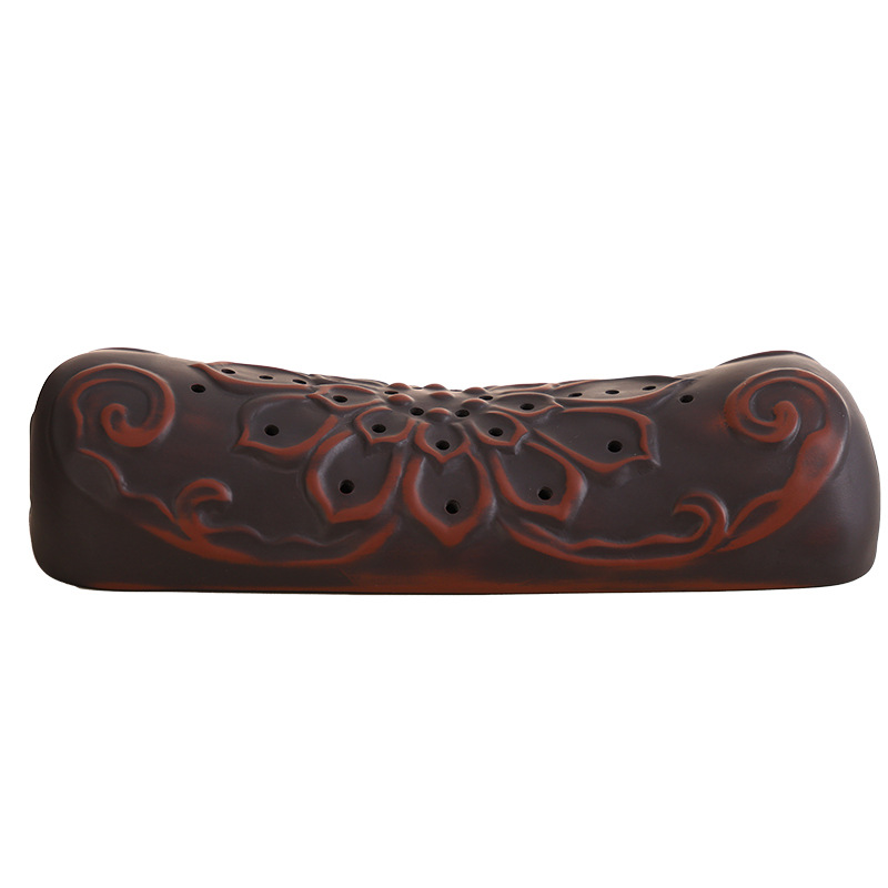 Red Bian Stone Moxibustion Neck Pillow with Mugwort Lotus Design Warm Compress Home Moxa Device - Image 4