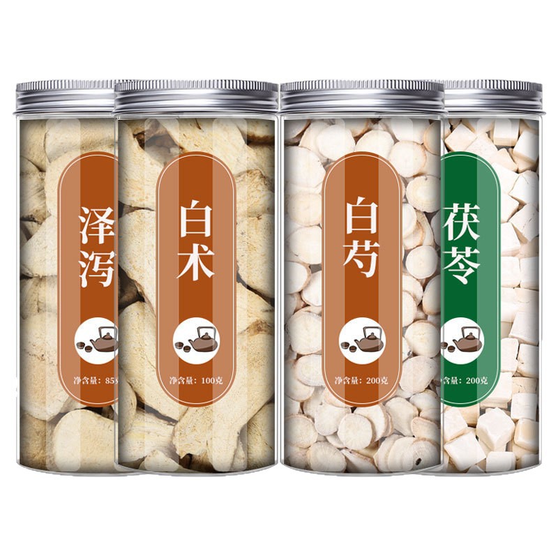 Zexie Baizhu Baishao Fuling Herbal Set 5 Jars Dried TCM Herbs for Decoction and Soup 85g - Image 5