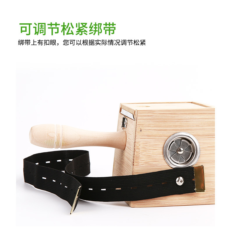 Wooden Moxibustion Box 8-Hole Moxa Burner with Strap for Home Neck and Back Warm Therapy - Image 2