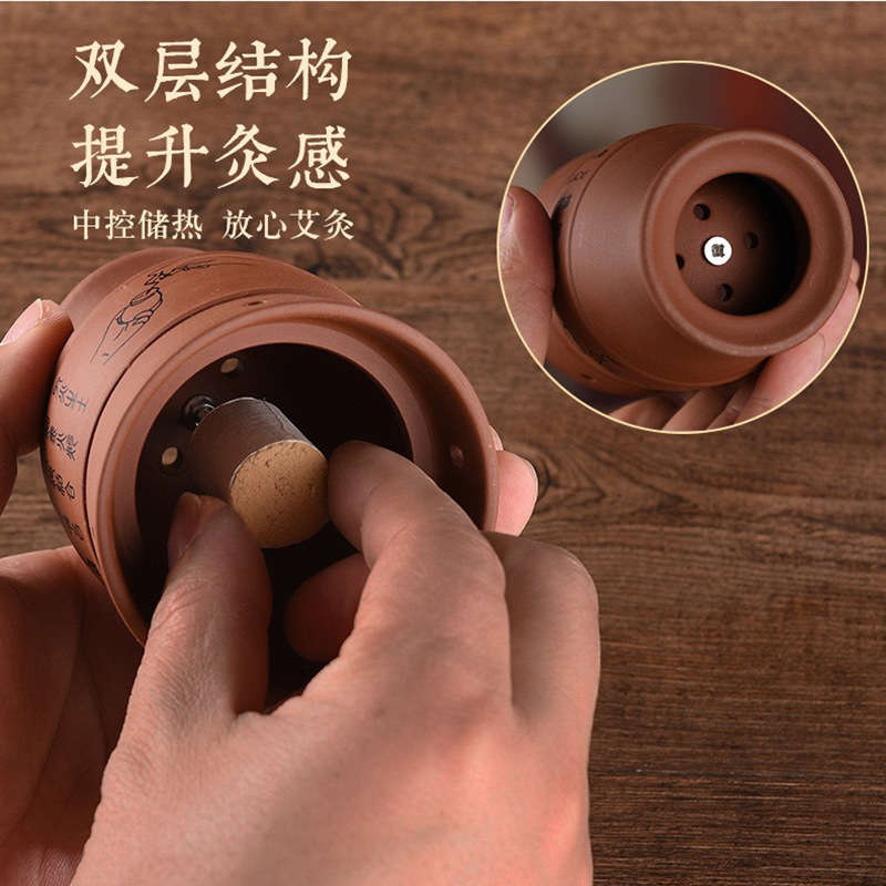 Ceramic Moxa Cup Gua Sha Set with 108 Moxa Sticks Essential Oil and Filter Mesh for Home Body Care - Image 4