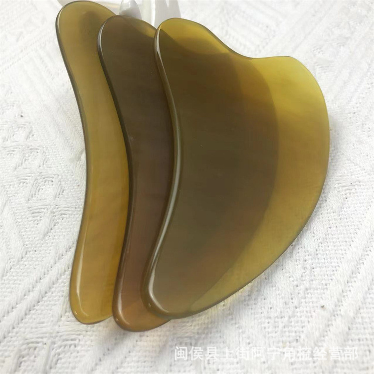 Horn Gua Sha Board Dolphin Shape Scraping Massage Tool 9.5 x 5.5 cm for Meridian Care and Facial Beauty - Image 2
