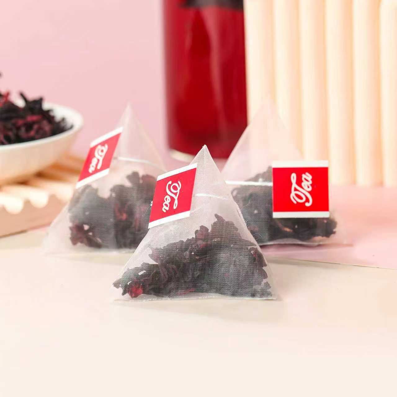 Roselle Hibiscus Tea Bags Luo Shen Hua 2g x 30 Pyramid Bags 60g Dried Flower Herbal Tea - Image 2