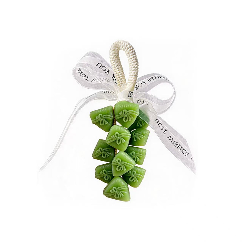 Zongzi Shaped Handmade Soap String 12 Pieces Mugwort Essential Oil Soap Decorative Washroom Aromatherapy Ornament - Image 5