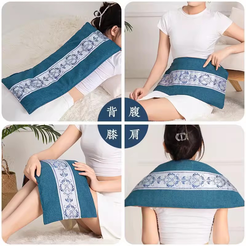 Sea Salt Heat Therapy Bag Electric Heating Compress Wrap for Waist and Legs with 9-Level Temperature Control and 4 Mugwort Packs 2.2KG - Image 4