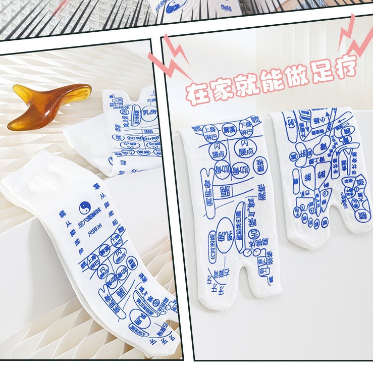 Foot Reflexology Sock Set with Acupoint Chart Massage Rod and Pointing Pen for Foot Care - Image 4