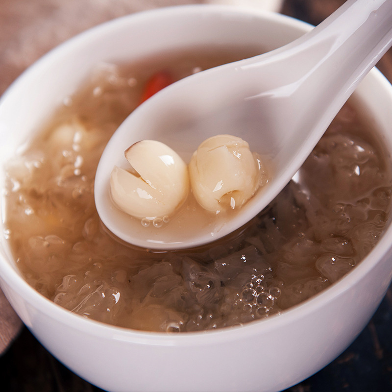 Peeled White Lotus Seeds Core Removed Dried Lian Zi for Herbal Tea and Soup 200g - Image 4