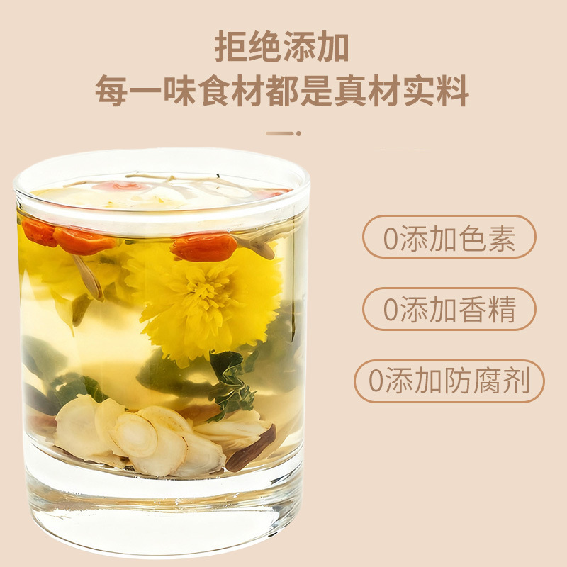 American Ginseng & Astragalus Chrysanthemum Goji Tea — 10 Individually Wrapped Herbal Tea Bags - Image 2