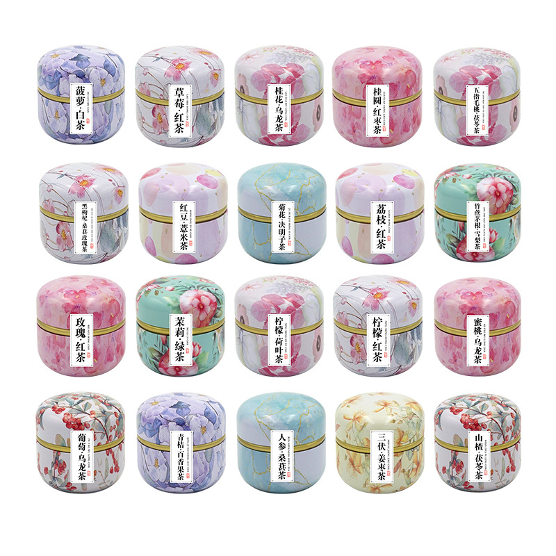 Floral Tea Gift Set Peach Oolong Rose Chrysanthemum Black Tea Cold Brew Bags 30g Tin - Image 5