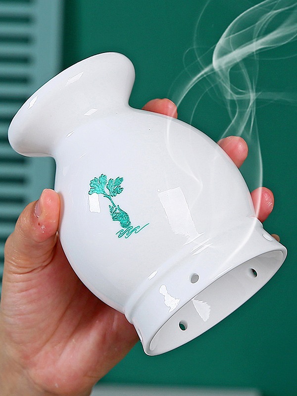 Ceramic Moxibustion Jar Double Layer Heat Insulated Moxa Cup for Home and Spa Use 11.5cm - Image 4