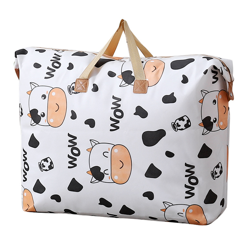 Cow Print Storage Bag 85L Cube Organizer for Clothes Quilts Moving Packing - Image 5