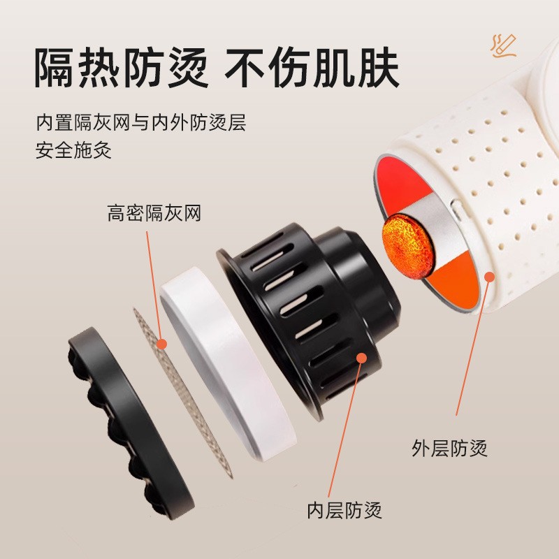 Bian Stone Moxa Stick Handheld Warming Massage Tool with Mugwort Oil 10ml for Home Use - Image 3