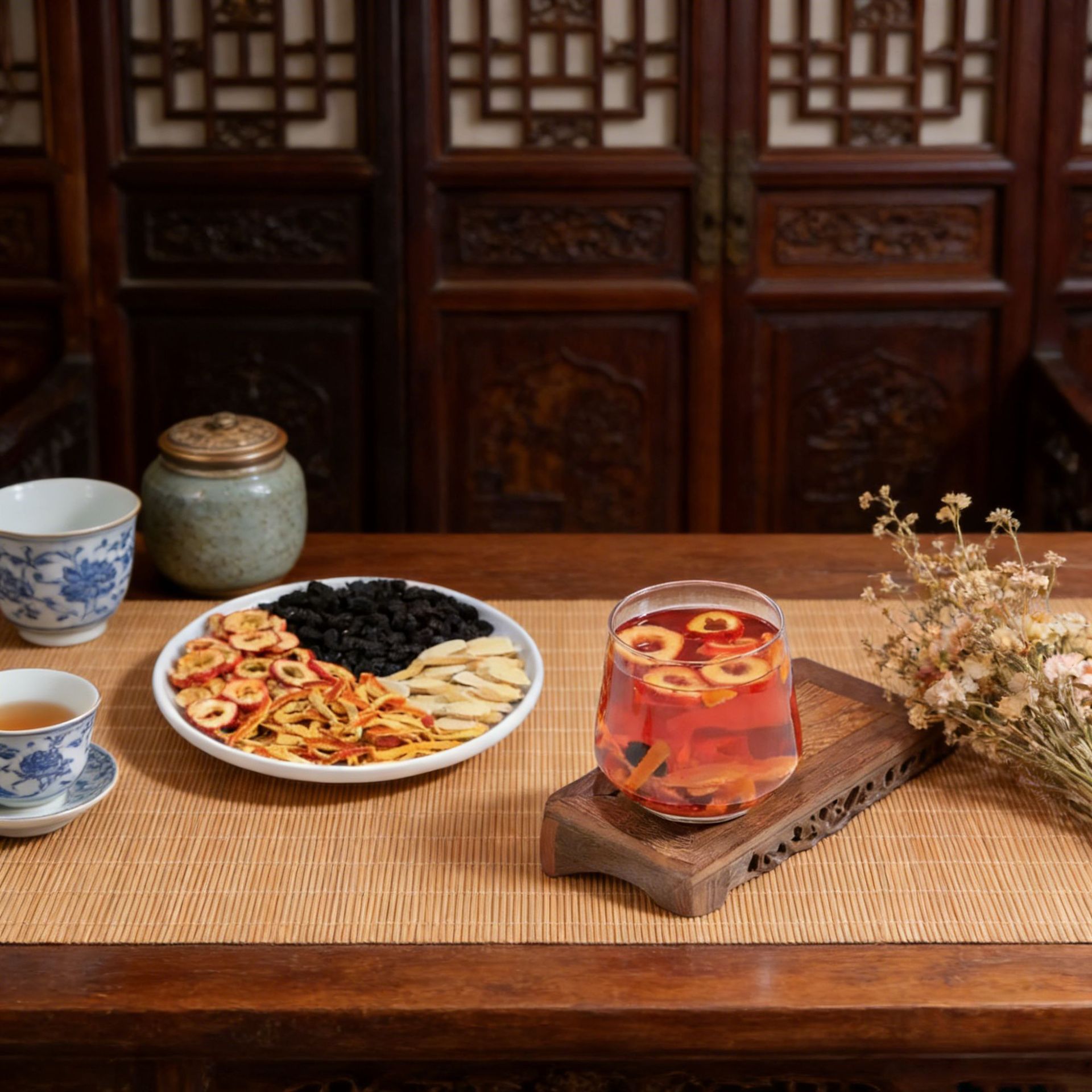 Mulberry Hawthorn Tangerine Peel Astragalus Tea Sang Shen Shan Zha Chen Pi Huang Qi 150g 30 Triangle Bags Daily Herbal Tea - Image 3