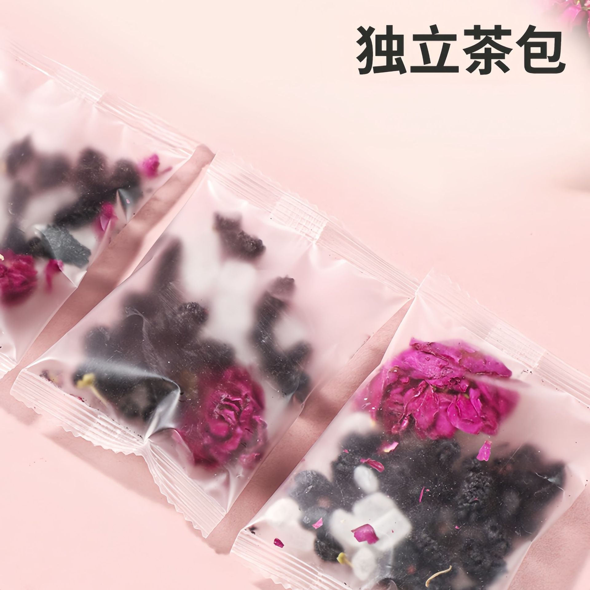Black Goji Berry Mulberry Rose Tea Bags 144g Anthocyanin Rich Wellness Tea 12 Sachets - Image 3